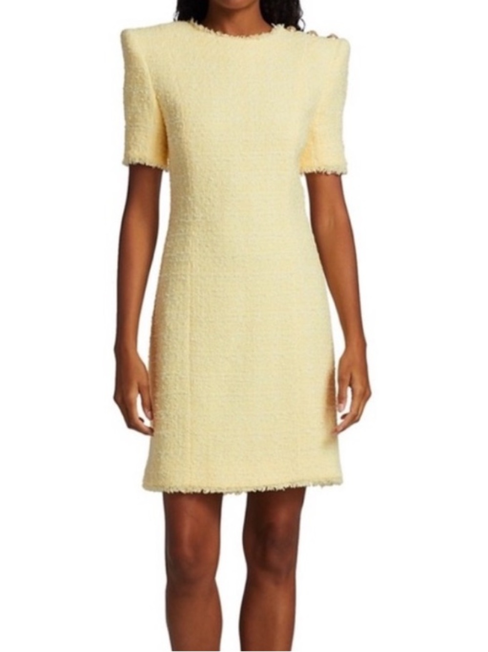BALMAIN tweed yellow dress